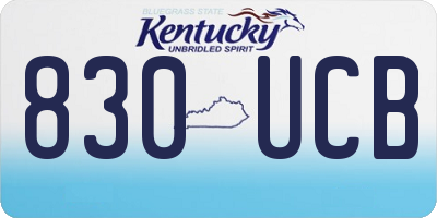 KY license plate 830UCB
