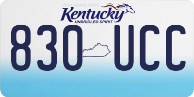 KY license plate 830UCC
