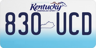 KY license plate 830UCD