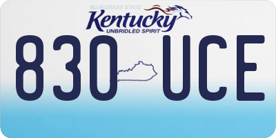 KY license plate 830UCE