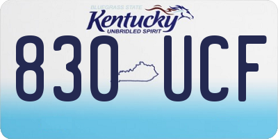 KY license plate 830UCF