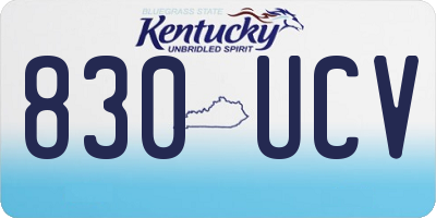 KY license plate 830UCV