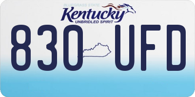 KY license plate 830UFD