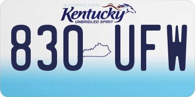 KY license plate 830UFW