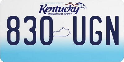 KY license plate 830UGN