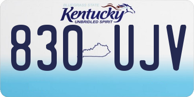 KY license plate 830UJV