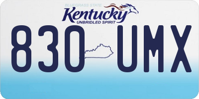 KY license plate 830UMX