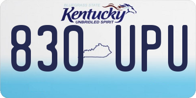 KY license plate 830UPU