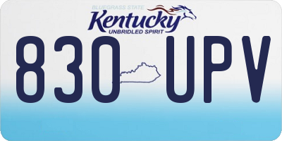KY license plate 830UPV