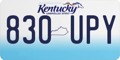 KY license plate 830UPY