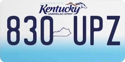 KY license plate 830UPZ