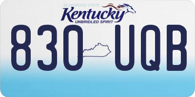 KY license plate 830UQB
