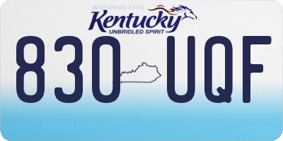 KY license plate 830UQF