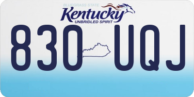 KY license plate 830UQJ