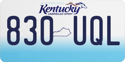 KY license plate 830UQL