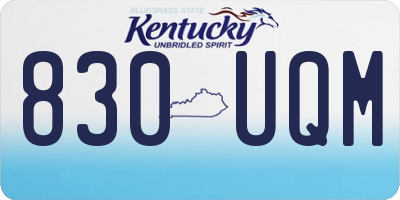 KY license plate 830UQM