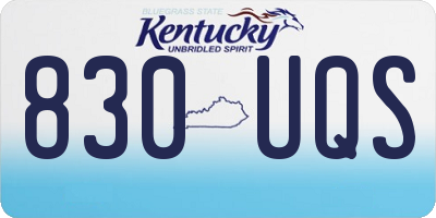 KY license plate 830UQS