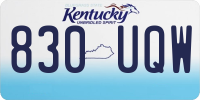 KY license plate 830UQW