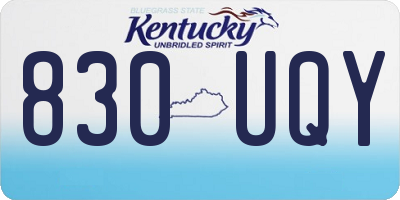 KY license plate 830UQY