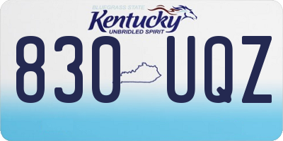 KY license plate 830UQZ