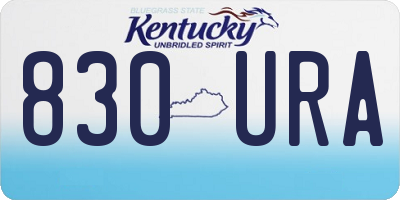 KY license plate 830URA