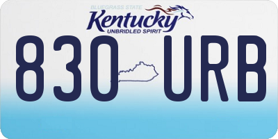 KY license plate 830URB