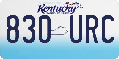 KY license plate 830URC