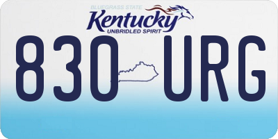 KY license plate 830URG