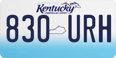 KY license plate 830URH