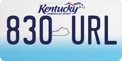 KY license plate 830URL