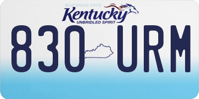 KY license plate 830URM
