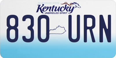 KY license plate 830URN