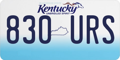 KY license plate 830URS