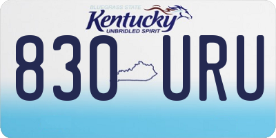 KY license plate 830URU