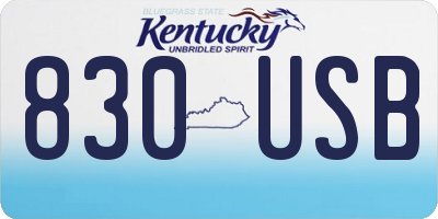 KY license plate 830USB