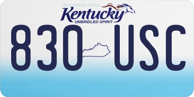 KY license plate 830USC