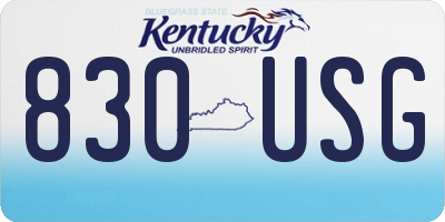 KY license plate 830USG