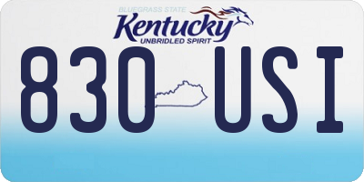 KY license plate 830USI