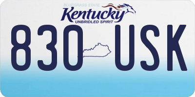 KY license plate 830USK