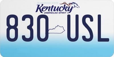 KY license plate 830USL