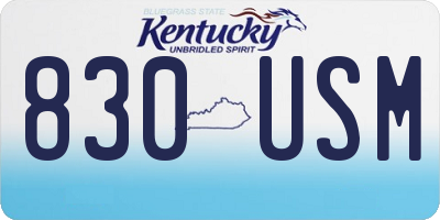 KY license plate 830USM