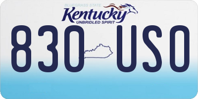 KY license plate 830USO