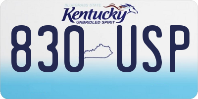 KY license plate 830USP
