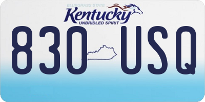 KY license plate 830USQ