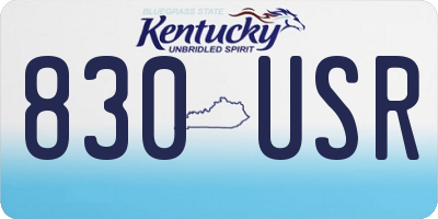 KY license plate 830USR