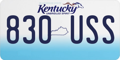 KY license plate 830USS