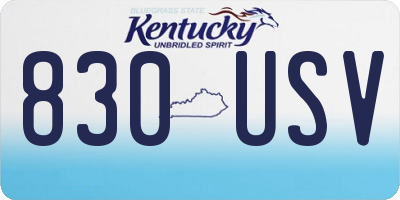 KY license plate 830USV