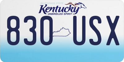 KY license plate 830USX