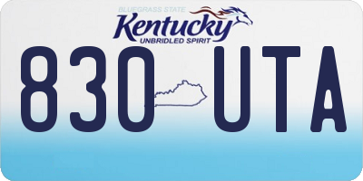 KY license plate 830UTA
