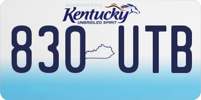 KY license plate 830UTB